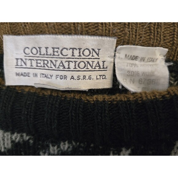 VTG Sweater Mens M 90s Knit Wool Blend Abstract Grandpa 3D Knit Biggie Cosby - Picture 4 of 8